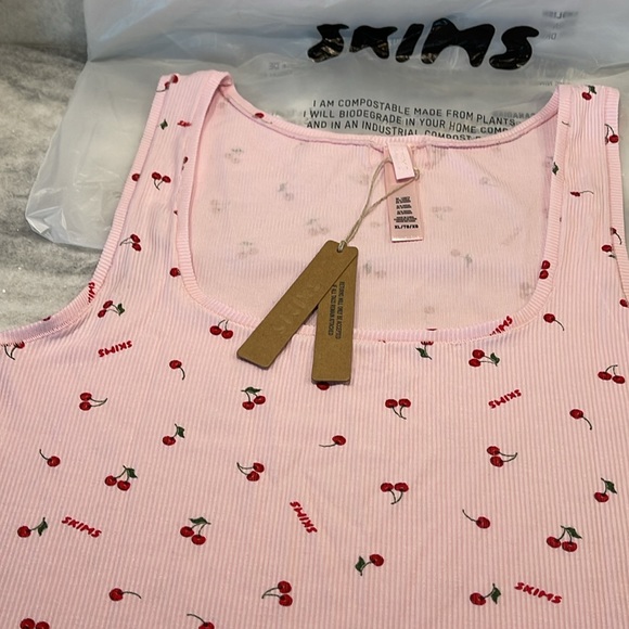 ‼️SOLD‼️SKIMS Soft Lounge Limited Edition Cherry 🍒 Blossom Print TANK size XL - Picture 3 of 8